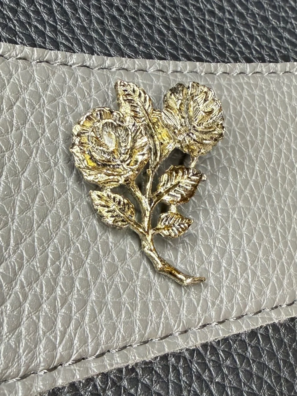 Vintage Gerrys Gold Tone Roses Brooch Pin 1.5